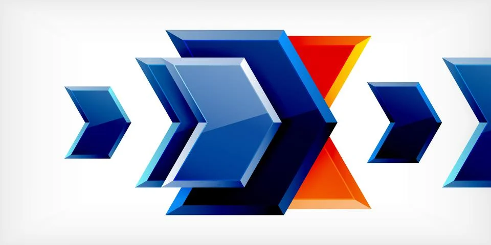 Vector 3d arrow techno design template Illustrazione stock