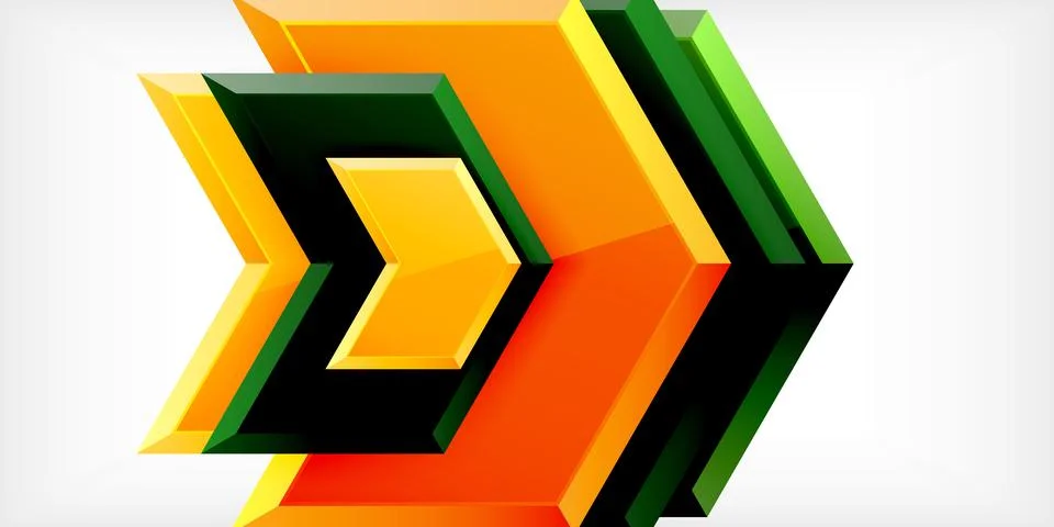 Vector 3d arrow techno design template Illustrazione stock