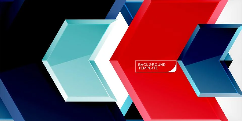 Vector 3d arrow techno design template Stock Illustration