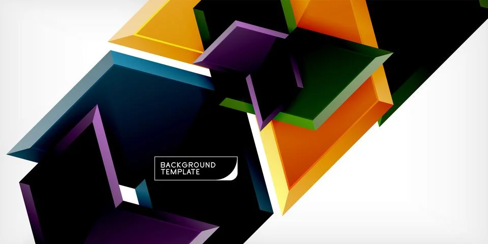 Vector 3d arrow techno design template Illustrazione stock