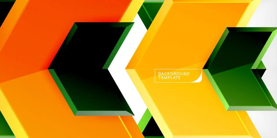 Vector 3d arrow techno design template Stock Illustration