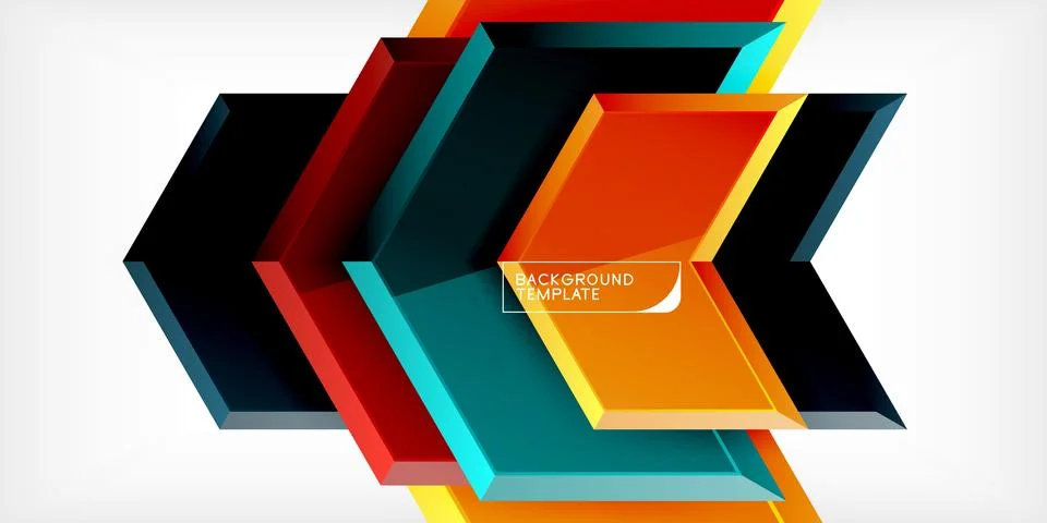 Vector 3d arrow techno design template Illustrazione stock