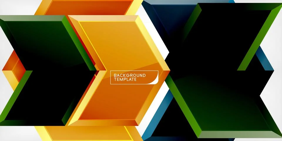 Vector 3d arrow techno design template Stock Illustration
