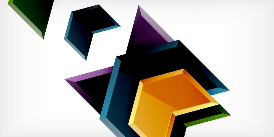 Vector 3d arrow techno design template Illustrazione stock