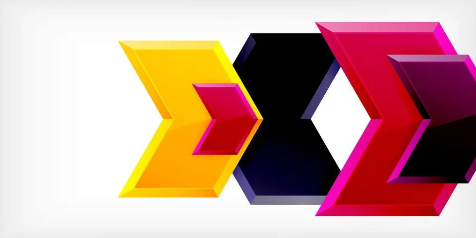 Vector 3d arrow techno design template Stock Illustration