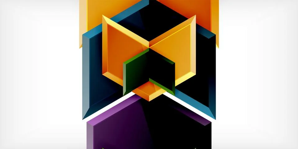 Vector 3d arrow techno design template Illustrazione stock