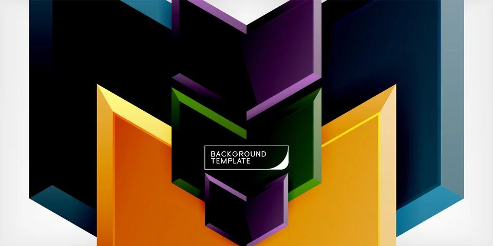 Vector 3d arrow techno design template Illustrazione stock