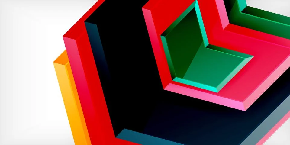 Vector 3d arrow techno design template Illustrazione stock