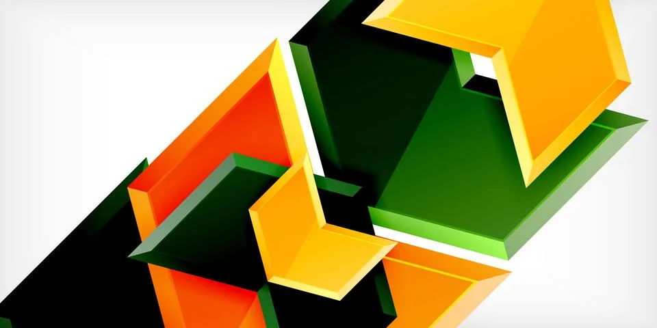 Vector 3d arrow techno design template Stock Illustration