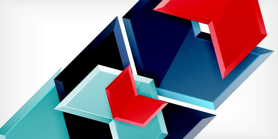 Vector 3d arrow techno design template Illustrazione stock