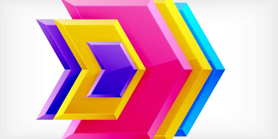 Vector 3d arrow techno design template Illustrazione stock