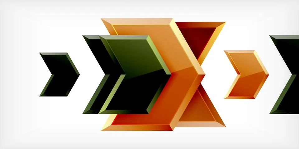 Vector 3d arrow techno design template Illustrazione stock