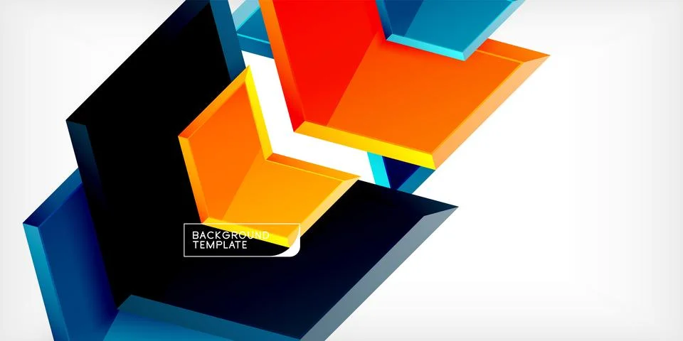 Vector 3d arrow techno design template Illustrazione stock