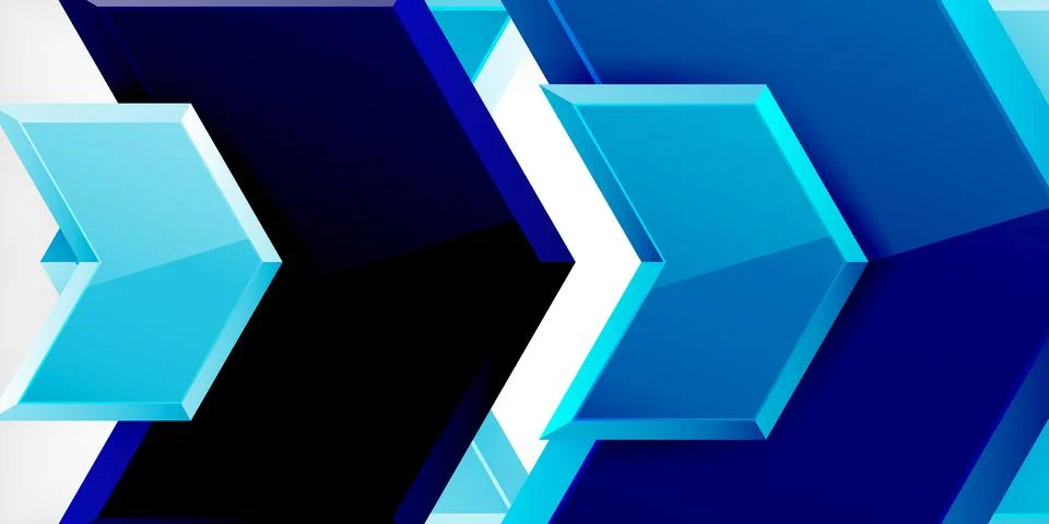 Vector 3d arrow techno design template Stock Illustration