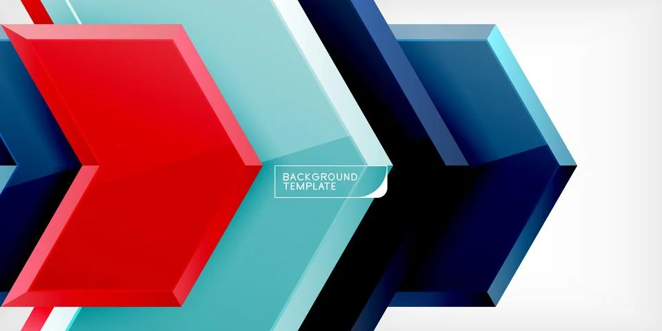 Vector 3d arrow techno design template Illustrazione stock