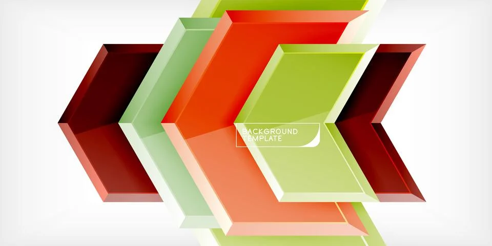 Vector 3d arrow techno design template Illustrazione stock