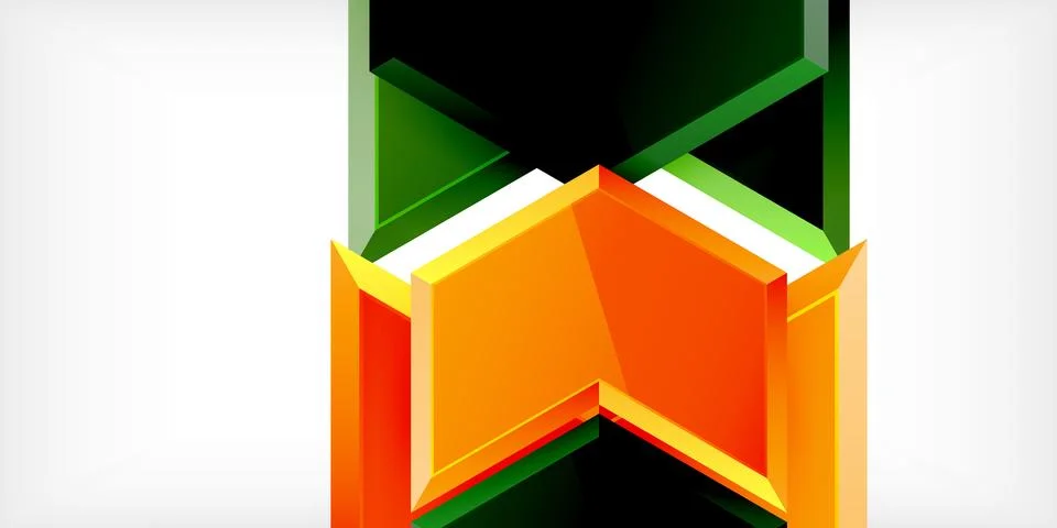 Vector 3d arrow techno design template Stock Illustration