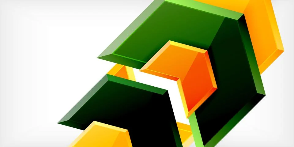 Vector 3d arrow techno design template Illustrazione stock