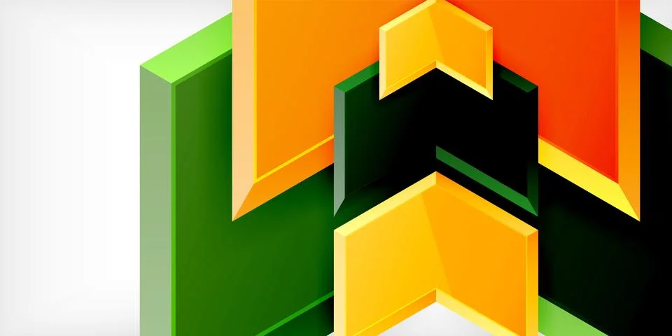 Vector 3d arrow techno design template Illustrazione stock
