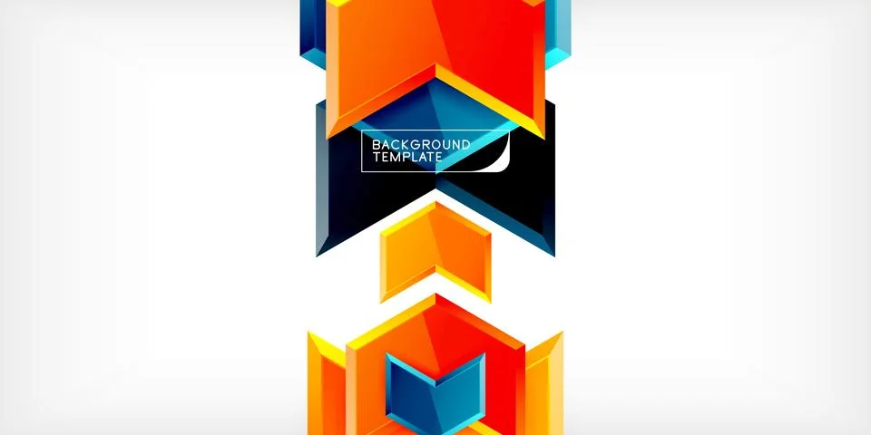 Vector 3d arrow techno design template Illustrazione stock