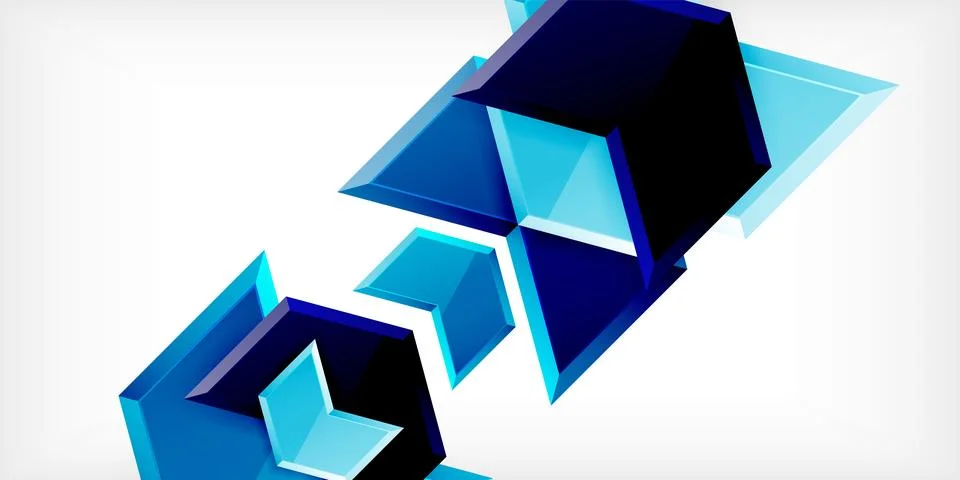 Vector 3d arrow techno design template Stock Illustration