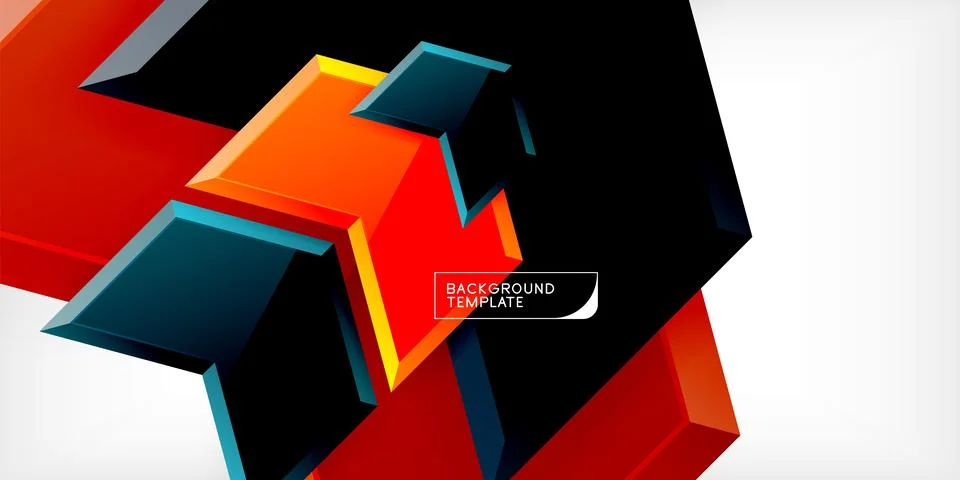 Vector 3d arrow techno design template Illustrazione stock