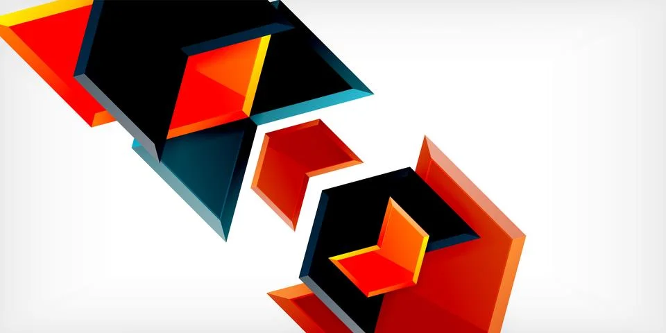 Vector 3d arrow techno design template Stock Illustration