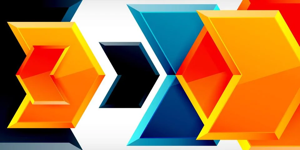 Vector 3d arrow techno design template Illustrazione stock