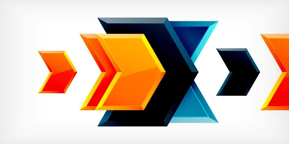 Vector 3d arrow techno design template Illustrazione stock