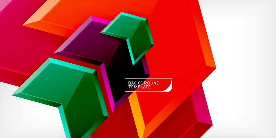 Vector 3d arrow techno design template Illustrazione stock