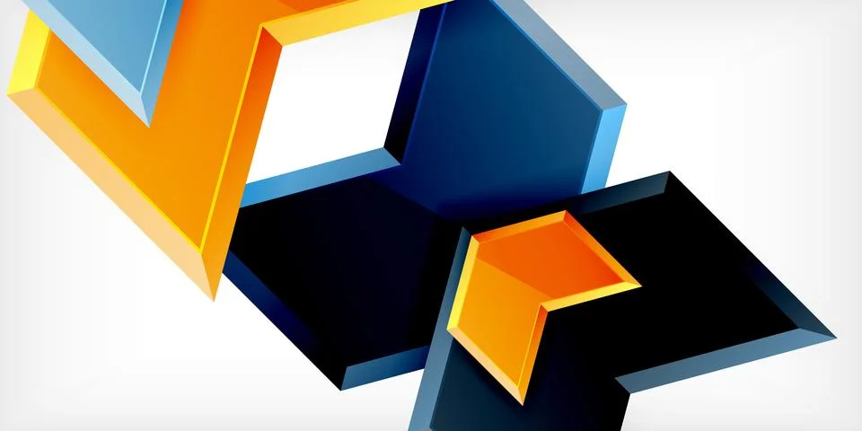 Vector 3d arrow techno design template Stock Illustration