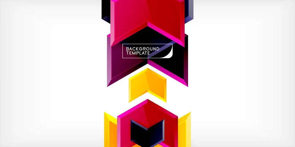 Vector 3d arrow techno design template Illustrazione stock