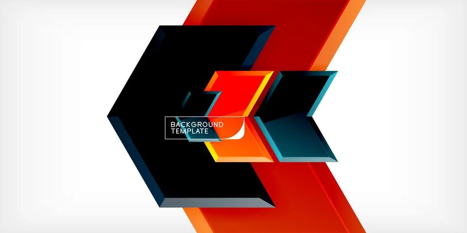 Vector 3d arrow techno design template Stock Illustration