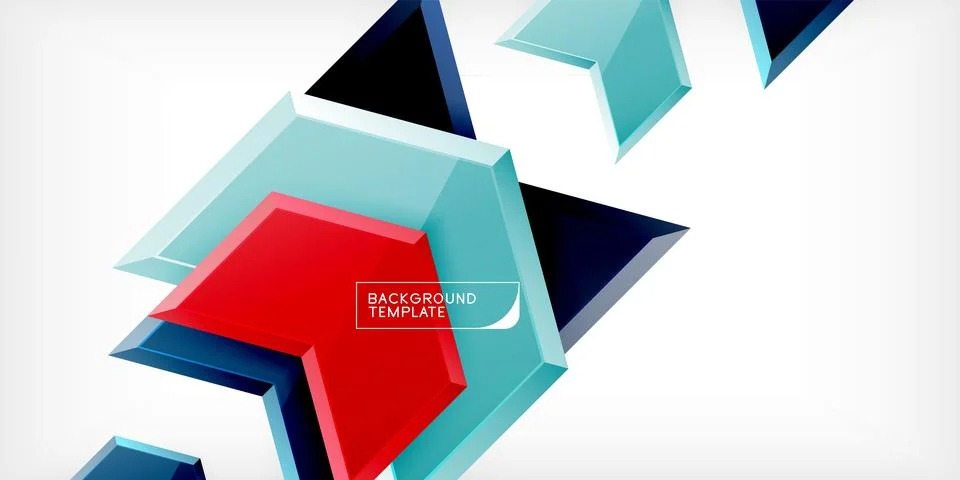 Vector 3d arrow techno design template Stock Illustration