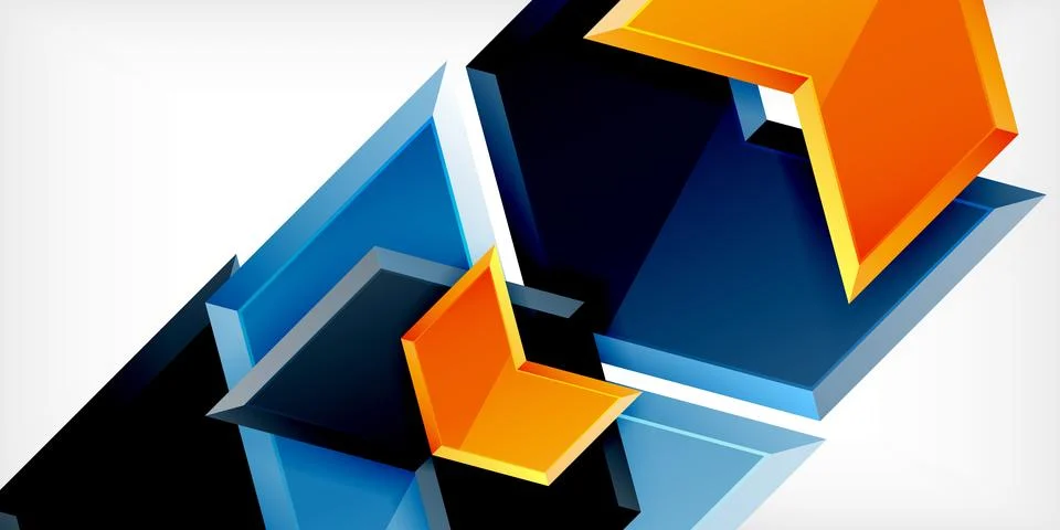 Vector 3d arrow techno design template Stock Illustration