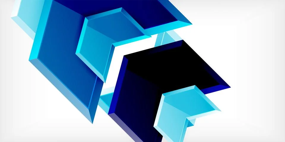 Vector 3d arrow techno design template Illustrazione stock