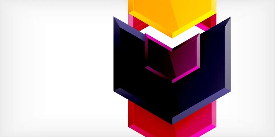 Vector 3d arrow techno design template Illustrazione stock