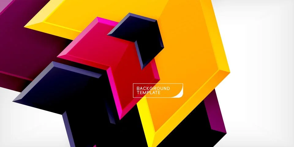 Vector 3d arrow techno design template Illustrazione stock