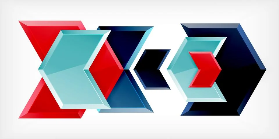 Vector 3d arrow techno design template Stock Illustration