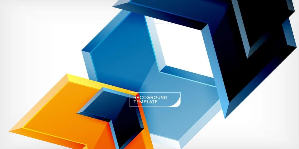 Vector 3d arrow techno design template Stock Illustration