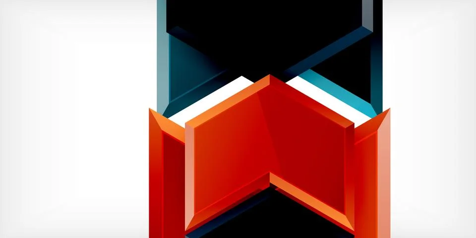 Vector 3d arrow techno design template Stock Illustration