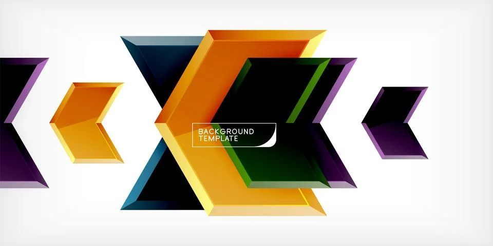 Vector 3d arrow techno design template Illustrazione stock