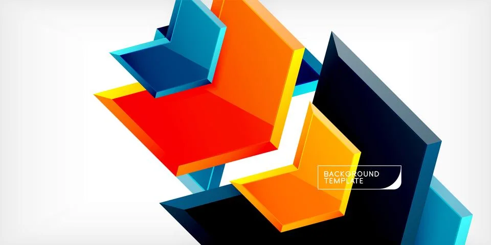 Vector 3d arrow techno design template Stock Illustration