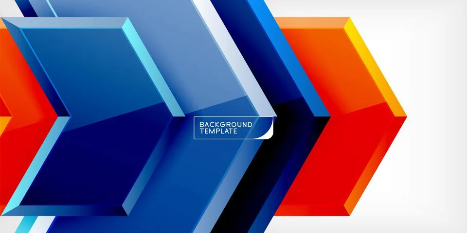 Vector 3d arrow techno design template Stock Illustration