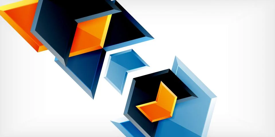 Vector 3d arrow techno design template Stock Illustration
