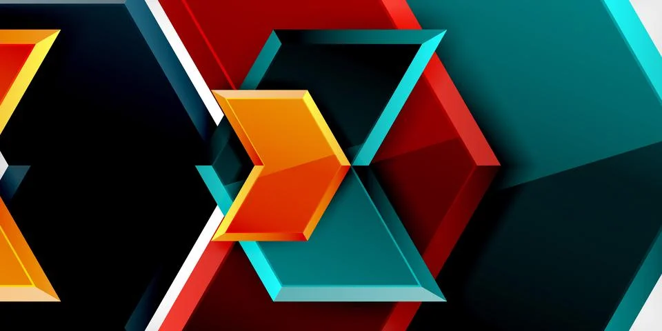 Vector 3d arrow techno design template Stock Illustration