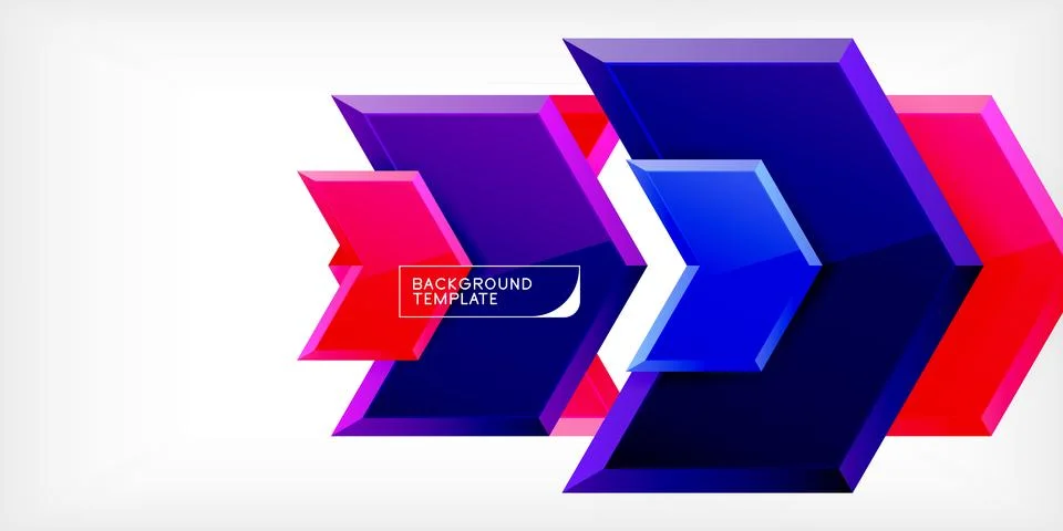 Vector 3d arrow techno design template Stock Illustration
