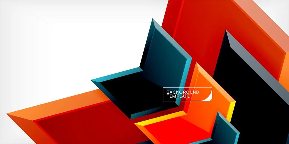 Vector 3d arrow techno design template Stock Illustration