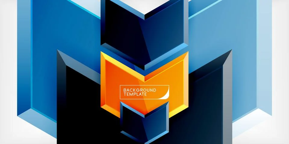 Vector 3d arrow techno design template Stock Illustration