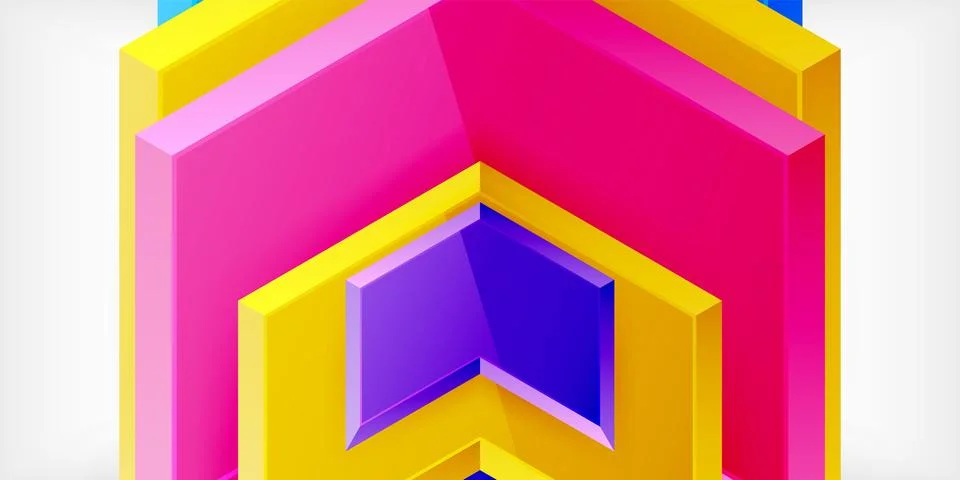 Vector 3d arrow techno design template Stock Illustration